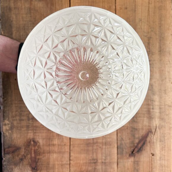 Vintage Milk Glass Lamp Shade, Midcentuery Light Fixture, MCM Ceiling Shade - Picture 7 of 10